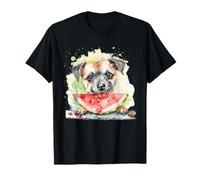 Anguria Cane Stampa Animale Opera D'arte Acquerello Dog Amante Maglietta