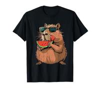 Anguria Capybara Occhiali da sole Motivo Opera d'arte Capybara Amante Maglietta