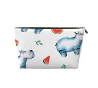 Anguria ippopotamo carino acquerello, Borsa per il trucco Borsa per cosmetici Borsa da toilette da viaggio portatile Borsa da toilette