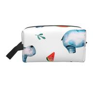 Anguria ippopotamo carino acquerello, Borsa per il trucco Borsa per cosmetici Borsa da viaggio portatile da viaggio Borsa per trucco Organizer