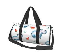 Anguria ippopotamo carino acquerello, Borsone da viaggio di grande capacità Borsa rotonda Borsa da viaggio sportiva Borsa da viaggio Borsa da fitness