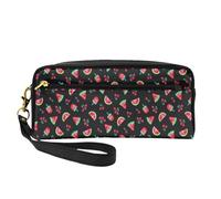 Angurie Ciliegie Nere, Borsa per il trucco Borsa per cosmetici Borsa da viaggio portatile da toilette Astuccio in pelle per donne e ragazze
