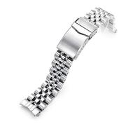 Angus-J Louis 316L - Cinturino per orologio da polso in acciaio inox 20 mm, per Seiko Cocktail SSA345, chiusura a V, Acciaio inox, Large, Cinturino