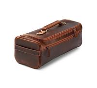 Angus Stoke Borsa per coltelli in pelle di alta qualità, borsa XXL da chef arrotolabile con grande spazio ed extra - pelle di bufalo vintage cerata, Arvid (noce-marrone)