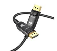 Angusplay Cavo DisplayPort in fibra ottica 8K 1,4 50Ft / 15 m, Ultra HD 4K 144Hz, 8K 60Hz HBR3, alta velocità 32,4 Gbps, sottile e flessibile, lungo rame DP Display Port 1.4 1.2 cavo