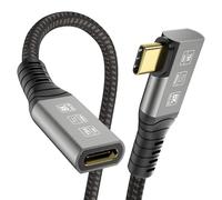 Angusplay Cavo Prolunga Thunderbolt 4 USB C 0.8m Angolo Retto, 40Gbps Cavo di Prolunga USB4 Maschio a Femmina 90 Gradi, 100W 8K 60Hz, Compatibile con Thunderbolt 3/USB 4/3/Mac MacBook Pro/SSD eGPU