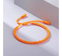 ANGYANG Bracciale Intrecciato,Filo di Nylon Arancione Nodi Buddisti Tibetani Intrecciati A Mano Braccialetti con Ciondoli Regolabili Regalo di Amicizia Fortunato per Ragazzo Ragazza Coppie Uomo Donna