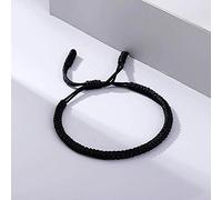 ANGYANG Bracciale Intrecciato,Filo di Nylon Nero Intrecciato A Mano Nodi Buddisti Tibetani Braccialetti con Ciondoli Regolabili Regalo di Amicizia Fortunato per Ragazzo Ragazza Coppie Uomo Donna