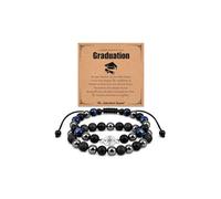 Angyape Braccialetti da donna con bussola per laurea, 2 pezzi, perline in pietra naturale, incoraggiamento ispiratore, idea regalo, Medio, Pietra, Non pietra preziosa