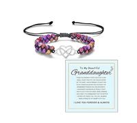 Angyape Braccialetto per nipote, con nodo in fiore di pesco, intrecciato a mano, regolabile, design colorato, un anello che non può mai essere annullato gioielli regali da nonna per nipote, Large