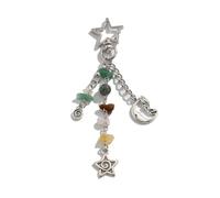 Angyape Y2K - Portachiavi bohémien con sole, luna, stella, design estetico, perline per borsa, ciondoli per borsa, accessori estivi da spiaggia per le donne, Argentato, Large