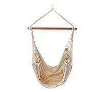 Angyu Sedia per amaca portatile, sospesa, pieghevole, con tasche e senza cuscino (beige, 125 x 104 cm)