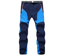 Angyu Termici Impermeabile Pantaloni Softshell in Pile Sintetico Foderato Unisex Pantaloni Trekking Montagna Escursionismo (Blu(Uomo), M)