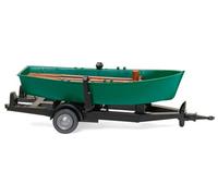 Anhänger Con barca a vogatore verde, 0, modellino di auto, modello finito, vichingo, scala 1:87