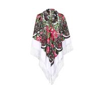 ANHATUIV Scialli e involucri per le donne sciarpa tradizionale russa Paisley coprispalle elegante partito lunghe frange collo testa scialle retrò sciarpa floreale poncho ucraino stile sciarpa retrò