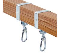 Anhoer 2 fascette per altalena con moschettone, forma quadrata, gancio per altalena, 9 x 9 cm