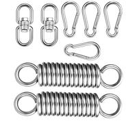 Anhoer 2 molle oscillanti per poltrona sospesa, set con anello girevole a 360° e moschettone max. 230 kg per sedia sospesa, amaca e sacco da boxe