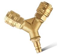 Anhoer Distributore di aria compressa con 2 frizioni NW 7.2 1/4 pollici, raccordo a G, tubo ad innesto rapido, distributore di aria compressa, in ottone ad aria compressa (2 volte con 2 accoppiamenti)