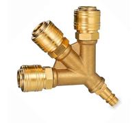 Anhoer Distributore di aria compressa con 3 frizioni NW 7.2 1/4 pollici, raccordo a G, tubo ad innesto rapido, distributore di aria compressa, in ottone ad aria compressa (3 prese con 3 frizioni)
