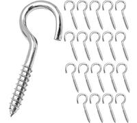 Anhoer Gancio a vite con occhiello in acciaio inox, occhielli a vite, ganci per legno, gancio a vite per lampadari fai da te (20, M5 x 65 mm)