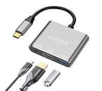 AnHome Smart Home Hub USB C 3 in 1, adattatore HDMI 4K 30Hz, porta USB 3.0 e porta di ricarica PD 100 W, adattatore multiporta per MacBook Pro/Air/Dell/HP/Thinkpad e altri laptop di tipo C