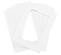 Anhow 8 Pezzi Passepartout 21x29,7 cm (DIN A4), Passepartout Bianco Crema per Formato Immagine 15x20 cm Passe-partout Cartoncino per Foto, Dipinti, Stampe Artistiche - Bianca/ 1,5 mm
