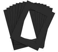 Anhow 8 Pezzi Passepartout 21x29,7 cm (DIN A4), Passepartout Nero per Formato Immagine 15x20 cm Passe-partout Cartoncino per Foto, Dipinti, Stampe Artistiche - Nero / 1,5 mm