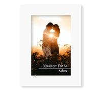 Anhow Passepartout 30x40 cm, Passepartout per Formato Immagine 20x30 cm / A4 Passe-partout Cartoncino per Foto, Dipinti, Stampe Artistiche - Bianco / 1,5 mm