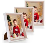 Anhow Set di 3 Cornici per Foto da 15x20 cm (6 x 8 Pollici), Cornici per Foto per la Decorazione con Foglio Acrilico Trasparente Infrangibile - Rosa / 3 Pezzi