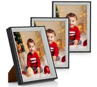 Anhow Set di 3 Cornici per Foto da 20x25 cm (8 x 10 Pollici), Cornici per Foto per la Decorazione con Foglio Acrilico Trasparente Infrangibile - Bianco e Nero / 3 Pezzi