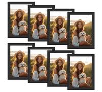 Anhow Set di 8 Cornice 13x18 cm (5 x 7 Pollici), Cornice Foto 13x18 cm Cornici Portafoto per la Decorazione - Nero / 8 Pezzi