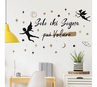 ANHUIB Frasi Adesive da Parete Adesivo Murale Citazione Adesivi Murali Decorazione Interni Frase Solo chi Sogna può Volare Adesivo da Muro Scritte Adesive per Pareti Adesivi Murali Camera da Letto