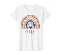 ANI T-Shirt ANI Nome Compleanno Camicia Regalo Maglietta, Donna, Bianco, L
