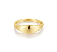 Ania HAIE Anello da Donna Chic Creator Dome Plain, in Argento Sterling 925 Placcato Oro 14 carati, Misura EUR 56, con Confezione Regalo