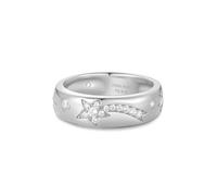 ANIA HAIE Anello da donna Melodic Poet Celestial Chunky, in argento Sterling con incisioni a forma di stella e luna, con zirconi, misura EUR 54, confezione regalo inclusa
