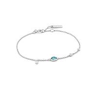 ANIA HAIE Bracciale da donna Mineral Glow Turquoise Discs in argento Sterling, tre piastre d'oro, un ciondolo turchese, lunghezza 16,5 cm + 2 cm di estensione, confezione regalo inclusa