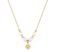 ANIA HAIE Collana da donna Modern Muse, in argento sterling 925 placcato oro 14 carati, con zirconi e 15 pietre colorate, dimensioni: 38 cm + 5 cm di estensione, confezione regalo inclusa