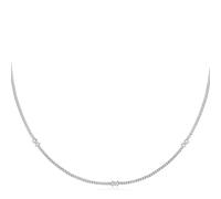 ANIA HAIE Dusk Divas Cross Station - Collana da donna in argento Sterling 925, con 18 zirconi, lunghezza 38 cm + estensione 7,5 cm, confezione regalo inclusa