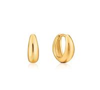 ANIA HAIE Luxe Minimalism Huggie Hoop - Orecchini da donna in argento Sterling placcato oro 14 carati, lunghezza 11 mm, confezione regalo inclusa