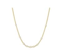 ANIA HAIE Melodic Poet - Collana da donna in argento Sterling placcato oro 14 carati, 9 zirconi rotondi, lunghezza 40 cm + estensione 5 cm, confezione regalo inclusa