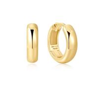 ANIA HAIE Orecchini a cerchio da donna Dusk Divas Dome Band Huggies in argento sterling 925 placcato oro 14 carati, dimensioni: 8,5 x 3,5 mm, con confezione regalo