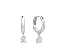 ANIA HAIE Orecchini a cerchio da donna Dusk Divas Drop Solitaire Huggies in argento Sterling 925, con 2 zirconi, dimensioni: 8,5 x 1,5 mm, con confezione regalo