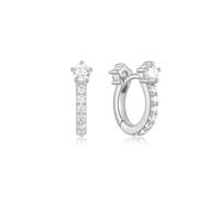 ANIA HAIE Orecchini a cerchio in argento Sterling con 18 zirconi cubici, diametro 7,5 mm, confezione regalo