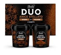 Anice Stellato Intero e in Polvere - Set DUO 2 Vasetti (20 g + 55 g) - Spezia Aromatica per Tisane, Dolci e Cucina - Aroma di Liquirizia - Vasetti Anti Luce e Impilabili - Made in Italy