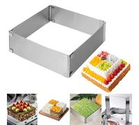Anicy Coppapasta Quadrato - Regolabile Rettangolare per torte, 15-28 cm, per Torte di Pan di Spagna, Torte Mousse