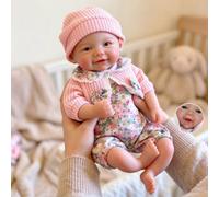 Aniiyy Bambole Rinata Realistiche 33 cm Bocca Aperta Bambola Neonato in Silicone Morbido Realizzata a Mano per Ragazze, Bambole Neonato Realistiche