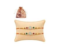 Anika Shopify Rakhi tradizionale per fratello sorella, multicolore, bellissimo e fantasioso, filo Raksha Bandhan Rakhi regalo per amorevole fratello/sorella, amici, padre e famiglia.