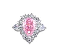 Anillo Compromiso Mujer, anello per la mamma, con zaffiro creato in laboratorio, con moissanite oro bianco/platino 950, P 1/2, Platino 950, Zaffiro creato in laboratorio