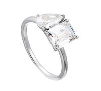Anillo de Promesa para Mujer, anello nuziale a forma di pera rettangolare con moissanite, regalo per amici e donne, unico, M 1/2, Platino 950, Moissanite