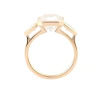 Anillo para Mujer - Fede anniversario di matrimonio, con moissanite bianca geometrica in oro giallo, O 1/2, Oro giallo 18 carati, Moissanite